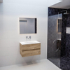 MONDIAZ VICA Badkamermeubelset - 80cm - 2 lades - wasbak Cloud midden - 0 kraangaten - solid surface washed oak SW409923
