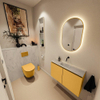 MONDIAZ TURE-DLUX 80cm toiletmeubel Ocher. EDEN wastafel Opalo positie midden. Zonder kraangat. SW1104399