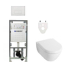 Villeroy Boch Subway 2.0 DirectFlush Toiletset - geberit reservoir - bedieningsplaat rechthoekige knoppen - softclose - wit SW791649