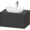 Duravit Ketho 2 wastafelonderbouwkast incl. consoleplaat met 1 lade 80x55x45.9cm met handgreep antraciet grafiet supermat SW772947