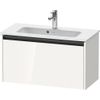 Duravit Ketho 2 wastafelonderbouwkast met 1 lade 68x39x44cm met greep antraciet hoogglans wit SW772361