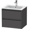 Duravit Ketho 2 wastafelonderbouwkast met 2 laden 61x48x55cm met grepen antraciet grafiet mat SW771916