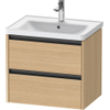 Duravit Ketho 2 wastafelonderbouwkast met 2 laden 63.4x45.5x54.9cm met grepen antraciet natuur eiken mat SW772012