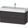 Duravit Ketho 2 wastafelonderbouwkast met 2 lade voor enkele wastafel 118.4x46x54.9cm met grepen antraciet grafiet supermat SW772974