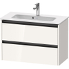 Duravit Ketho 2 wastafelonderbouwkast met 2 laden 81x39x54.9cm met grepen antraciet hoogglans wit SW772383