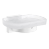 Smedbo House Zeepschaal - 12x8cm - wandmodel - mat wit/ mat glas SW486779