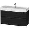 Duravit D-Neo wastafelonderkast 118.4x62.5x44.2cm 2 lades Eiken (zwart) Mat SW641153