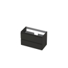 INK Wastafelonderkast - 80x40x52cm - 2 lades - greeploos - MDF lak antraciet mat SB1241011