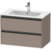 Duravit Ketho 2 wastafelonderbouwkast met 2 laden 81x48x55cm met grepen antraciet basalt mat SW772704