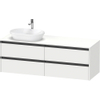 Duravit Ketho 2 wastafelonderbouwkast incl. consoleplaat met 4 laden voor waskom links 160x55x56.8cm met handgrepen antraciet wit mat SW772890