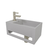 Wiesbaden Julia fonteinset Solid Surface 35x20x16cm betonlook links incl Amador fonteinkraan geborsteld staal SW794341