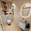 MONDIAZ TURE-DLUX 40cm toiletmeubel Clay. EDEN wastafel Glace positie links. Zonder kraangat. SW1103193