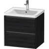 Duravit Ketho 2 Wastafelonderkast - 2 laden - 58.4x45.5x54.9cm - grepen antraciet - eiken zwart mat SW772870