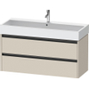 Duravit Ketho 2 wastafelonderbouwkast met 2 laden voor enkele wastafel 118.4x46x54.9cm met grepen antraciet taupe supermat SW772542