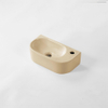 QeramiQ Pure Fontein - 40x22x12cm - Rechts - Glad - halfrond - 1 kraangat - Keramiek - Beige mat SW1209553