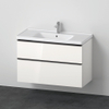 Duravit D-Neo meubelset m. wastafelonderbouwkast m. 2 laden m. softclose 100x20x48cm incl. wastafel wit hoogglans SW642227