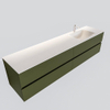 MONDIAZ VICA Badkamermeubelset - 200cm - 4 lades - wasbak Cloud rechts - 1 kraangat - solid surface army SW410337