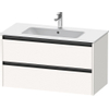 Duravit Ketho 2 wastafelonderbouwkast met 2 laden 101x48x55cm met grepen antraciet wit supermat SW771827