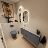 MONDIAZ TURE-DLUX 120cm toiletmeubel Dark Grey. EDEN wastafel Opalo positie links. Zonder kraangat. SW1104275