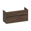 BRAUER Advance Wastafelonderkast - 120x46x60cm - 4 softclose greeploze lades - 2 sifonuitsparingen - en MFC - burned bark SW421094