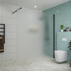 FugaFlow Eccelente Vetro inloopdouche badkamer - 180x200cm - mat glas - wandarm - mat zwart SW1124463