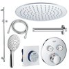 GROHE Grohtherm Regendoucheset opbouw - hoofddouche 20cm - plafondarm - glijstang 90 cm - chroom SW811911