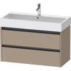 Duravit Ketho 2 wastafelonderbouwkast met 2 laden 98.4x46x54.9cm met grepen antraciet Linnen mat SW773066