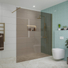 FugaFlow Eccelente Vetro inloopdouche badkamer - 180x200cm - rookglas - wandarm - geborsteld messing SW1124533