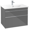 Villeroy & Boch Venticello wastafelonderkast 75.3x59cm 2x lade glossy grey GA52688