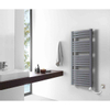 HR badmeubelen Base Elektrische Designradiator - 56.5x6.6x141cm - aansluiting rechtsonder - 600 Watt - grey matt SW295866