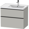 Duravit D-Neo wastafelonderkast 78.4x62.5x45.2cm 2 lades Betongrijs Mat SW640764