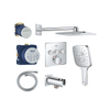 Grohe Grohtherm regendoucheset inbouw - hoofddouche vierkant - handdouche vierkant - chroom SW1235149