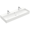 Villeroy & Boch Memento 2.0 wastafel onderzijde geslepen 120x47cm met overloop 2 kraangaten ceramic+ wit SW336067