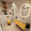 MONDIAZ TURE-DLUX 100cm toiletmeubel Ocher. EDEN wastafel Ostra positie rechts. Zonder kraangat. SW1104968