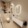 MONDIAZ TURE-DLUX 120cm toiletmeubel Talc. EDEN wastafel Frappe positie midden. Zonder kraangat. SW1102600