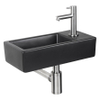 Differnz Hator fonteinset - 9x37.5x18.5cm - Rechthoek - 1 kraangat - Zwart SW705429