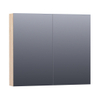 BRAUER Impress Deluxe spiegelkast - 80x70x15cm - interne en externe verlichting - 2 dubbelzijdige spiegeldeuren - Sunlit SW242125