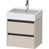 Duravit Ketho 2 wastafelonderbouwkast - 2 laden - 58.4x46x54.9cm - grepen antraciet - taupe mat SW772833