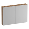 BRAUER Impress Deluxe spiegelkast - 100x70x15cm - interne en externe verlichting - 2 dubbelzijdige spiegeldeuren - Honey SW1198933