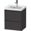 Duravit Ketho 2 wastafelonderbouwkast met 2 laden 48.4x37.5x54.9cm met grepen antraciet grafiet supermat SW771803