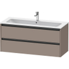 Duravit Ketho 2 wastafelonderbouwkast met 2 laden voor enkele wastafel 121x48x55cm met grepen antraciet basalt mat SW772706