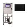 Geberit Inbouwreservoir - UP320 - QeramiQ metal bedieningsplaat - dualflush - ronde knoppen - metaal zwart mat SW976085