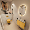MONDIAZ TURE-DLUX 60cm toiletmeubel Ocher. EDEN wastafel Ostra positie links. Zonder kraangat. SW1104974