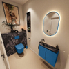 MONDIAZ TURE-DLUX 60cm toiletmeubel Jeans. EDEN wastafel Lava positie links. Met 1 kraangat. SW1103830