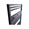 Sanicare Handdoekhouderpaneel - 51.7x9.2x2.7cm - voor radiator - 3 chromen handdoekknoppen - zwart mat SW891060
