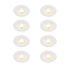 QAZQA Ulo Inbouwspot - set van 8 - 8.2x8.2cm - incl. LED - 3 staps dimbaar - IP44 - rond - mat wit SW1210164