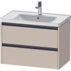 Duravit Ketho 2 wastafelonderbouwkast met 2 laden 78.4x45.5x54.9cm met grepen antraciet taupe supermat SW771862