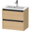 Duravit Ketho 2 wastafelonderbouwkast met 2 laden 61x39x54.9cm met grepen antraciet natuur eiken mat SW772795