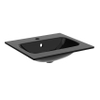 Crosswater Glide II Wastafel inbouw - zonder kraangat - 50x45x1cm - glas - midnight black SW670218