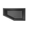 Xenz Society 160 ligbad - 160x90cm - met overloop - zonder afvoer - Hoekopstelling rechts - Acryl - Ebony mat SW103359